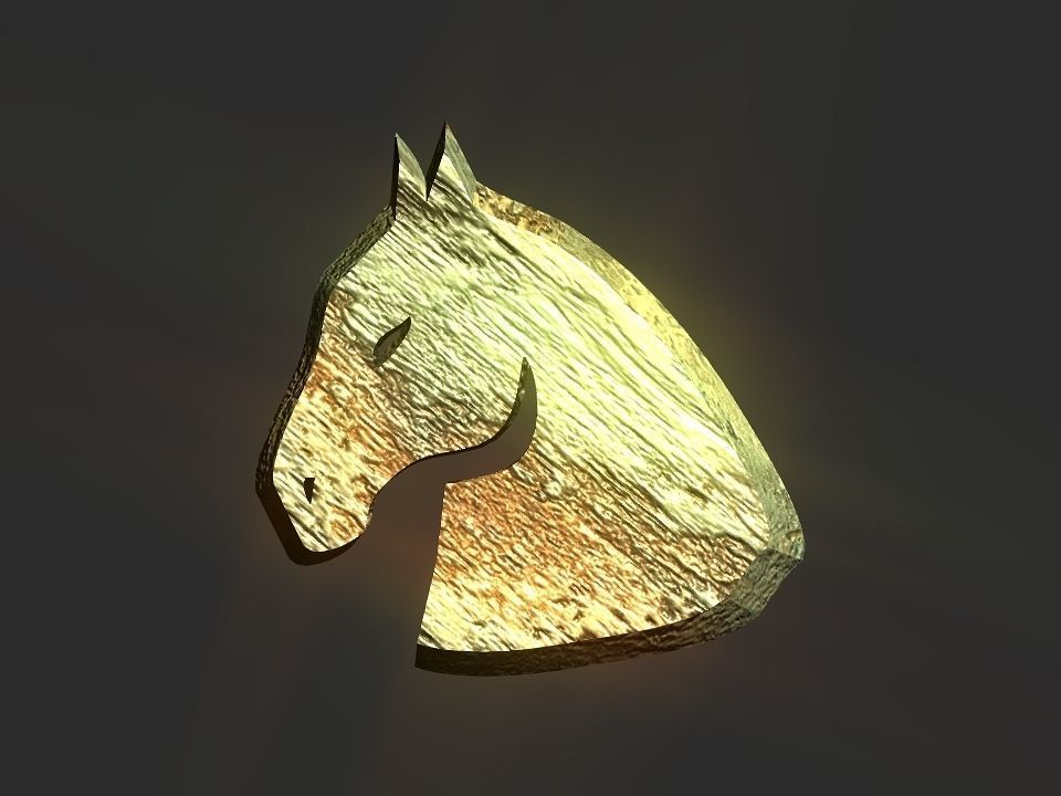 3D 2D horse head decoration Low-poly 3D model_24