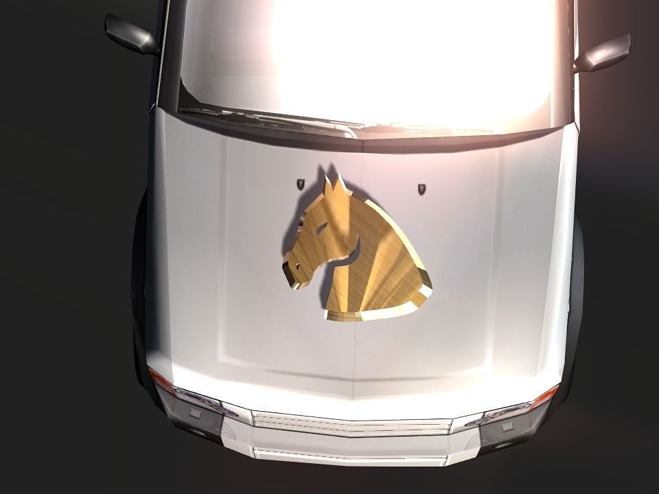 3D 2D horse head decoration Low-poly 3D model_46