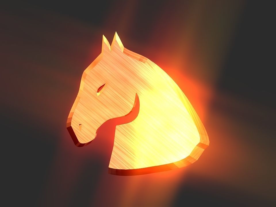 3D 2D horse head decoration Low-poly 3D model_19
