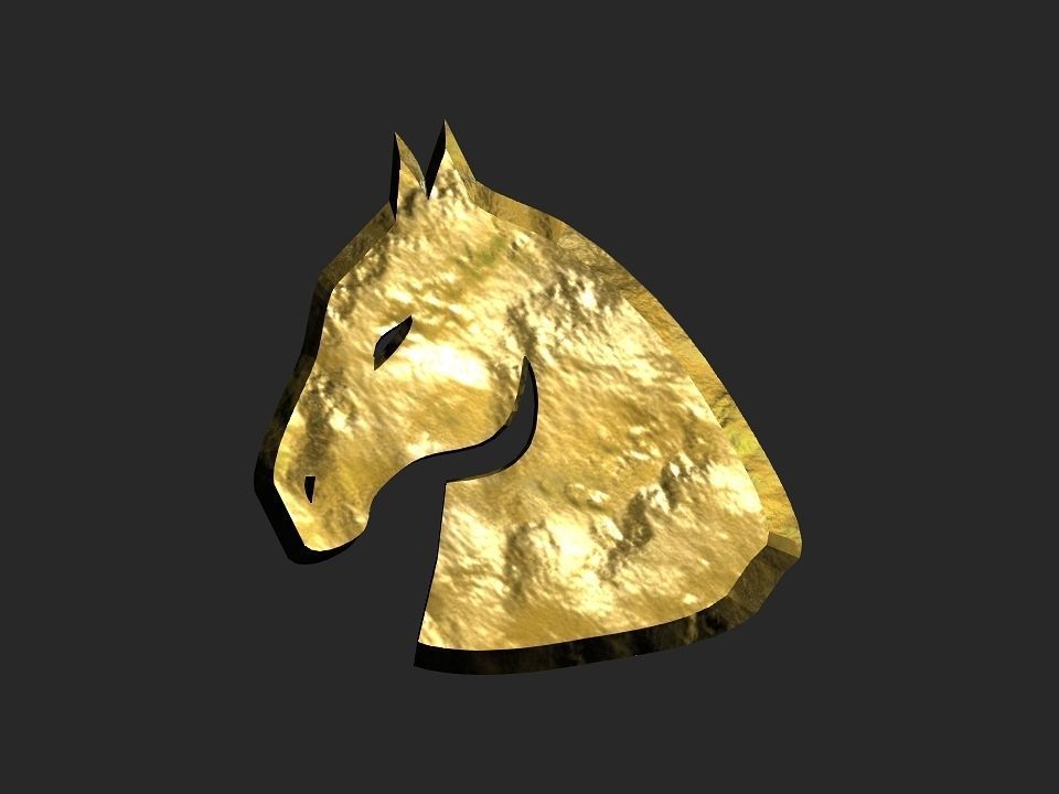 3D 2D horse head decoration Low-poly 3D model_8