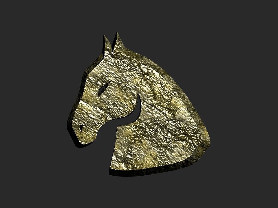 3D 2D horse head decoration Low-poly 3D model_9