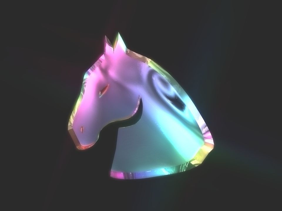 3D 2D horse head decoration Low-poly 3D model_23
