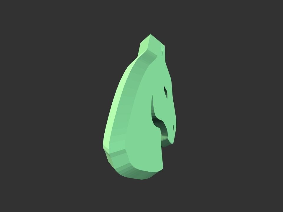 3D 2D horse head decoration Low-poly 3D model_42