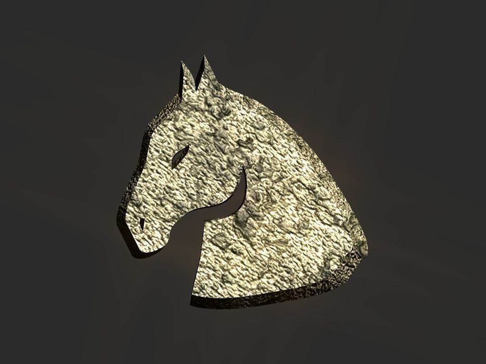 3D 2D horse head decoration Low-poly 3D model_45