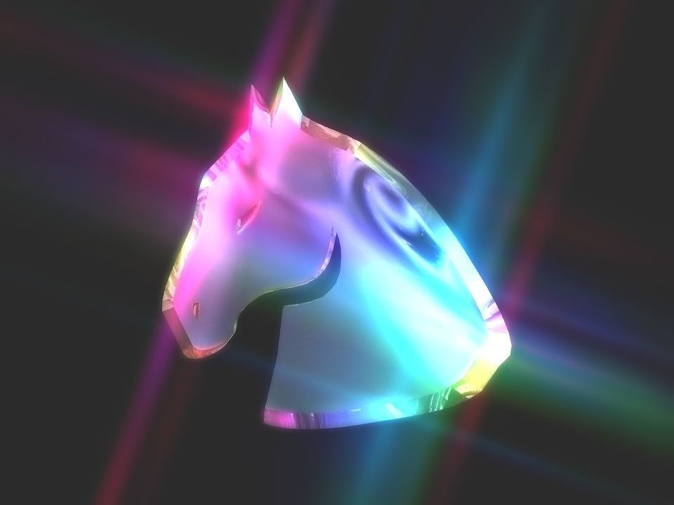 3D 2D horse head decoration Low-poly 3D model_34