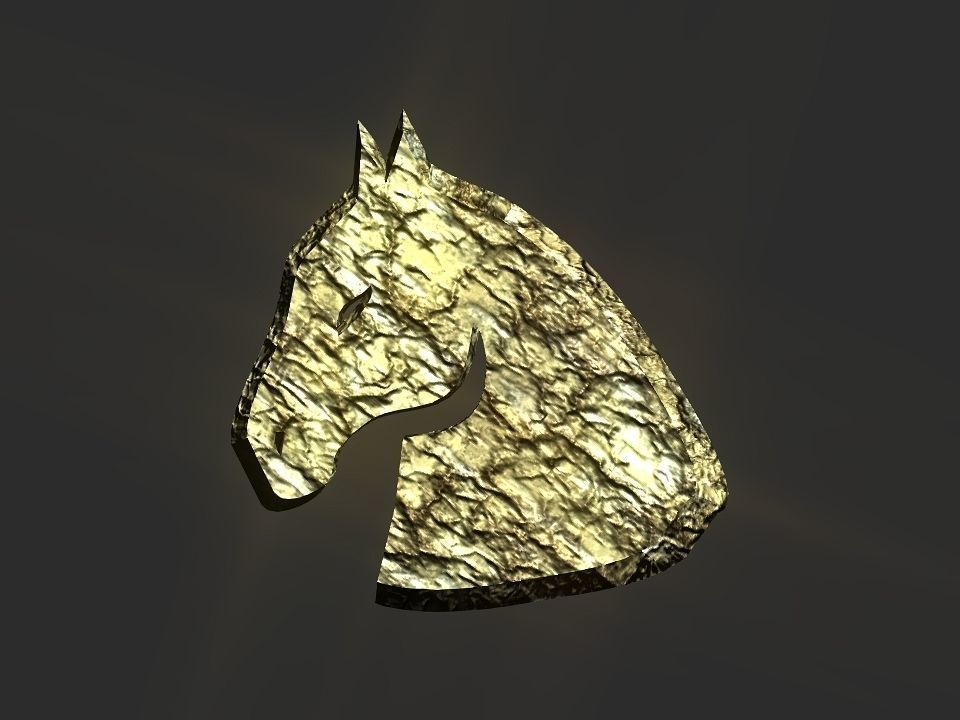 3D 2D horse head decoration Low-poly 3D model_20