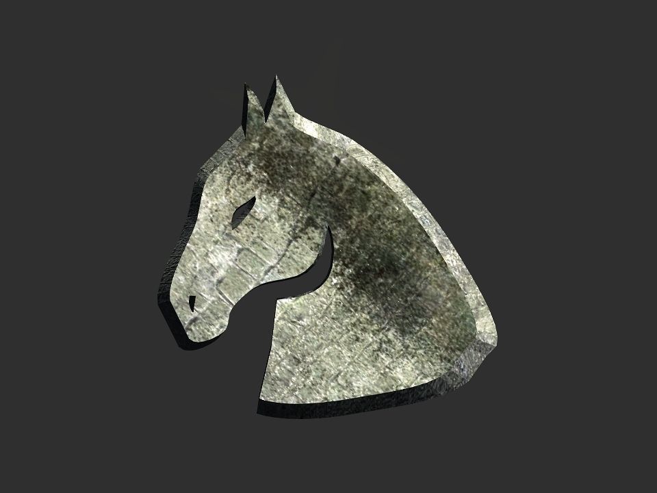 3D 2D horse head decoration Low-poly 3D model_48