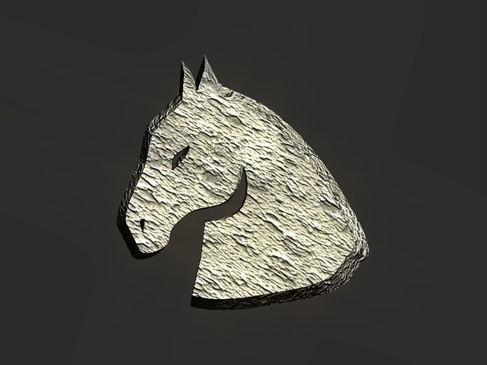 3D 2D horse head decoration Low-poly 3D model_47