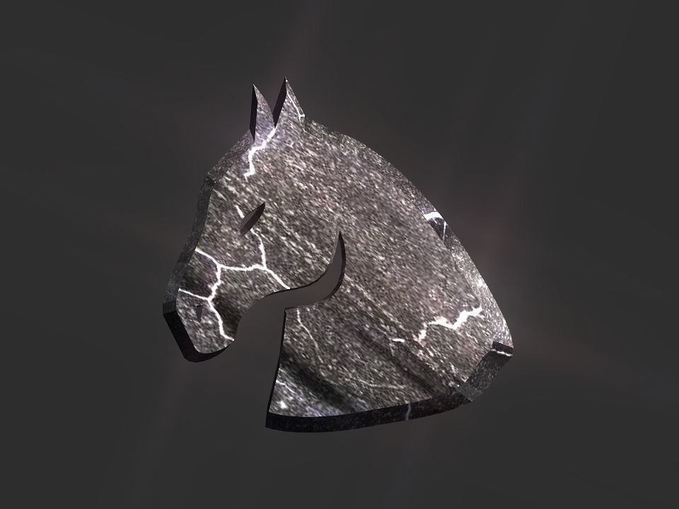 3D 2D horse head decoration Low-poly 3D model_10