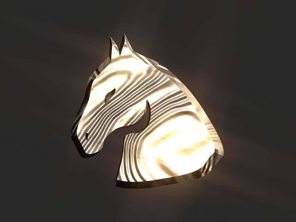 3D 2D horse head decoration Low-poly 3D model_17