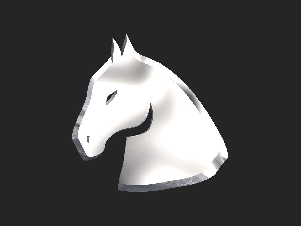 3D 2D horse head decoration Low-poly 3D model_5
