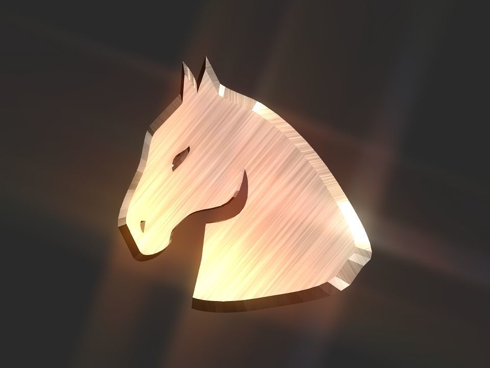 3D 2D horse head decoration Low-poly 3D model_18