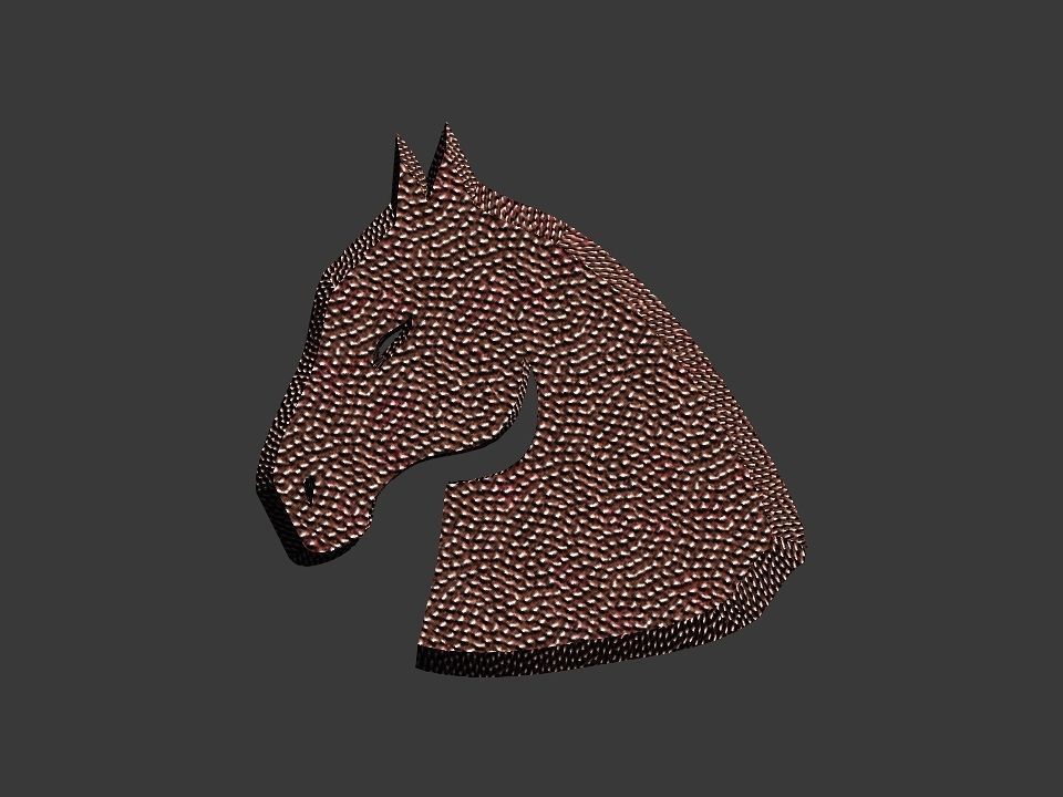 3D 2D horse head decoration Low-poly 3D model_22