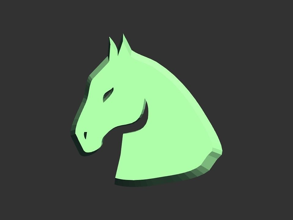 3D 2D horse head decoration Low-poly 3D model_35