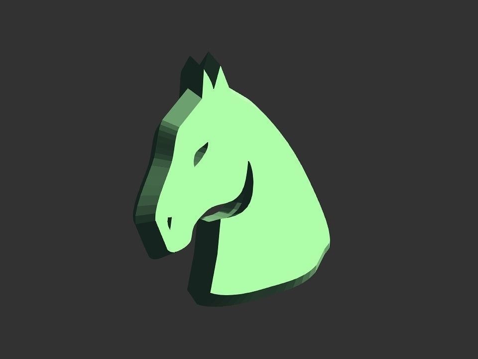 3D 2D horse head decoration Low-poly 3D model_36