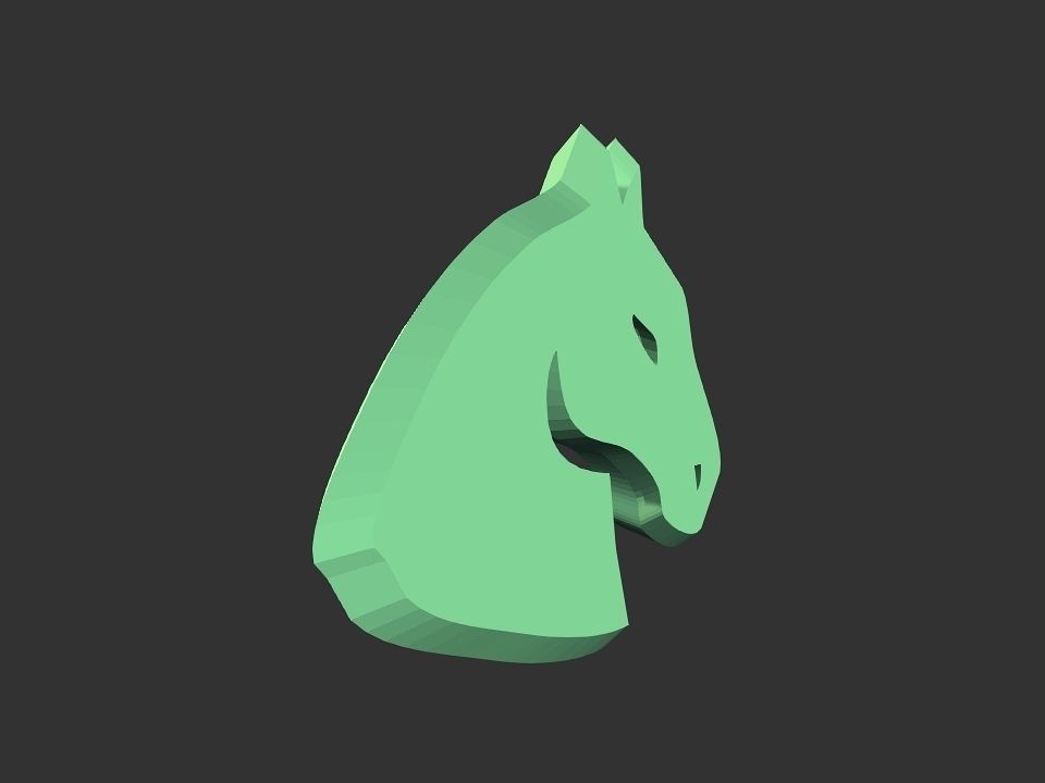 3D 2D horse head decoration Low-poly 3D model_41