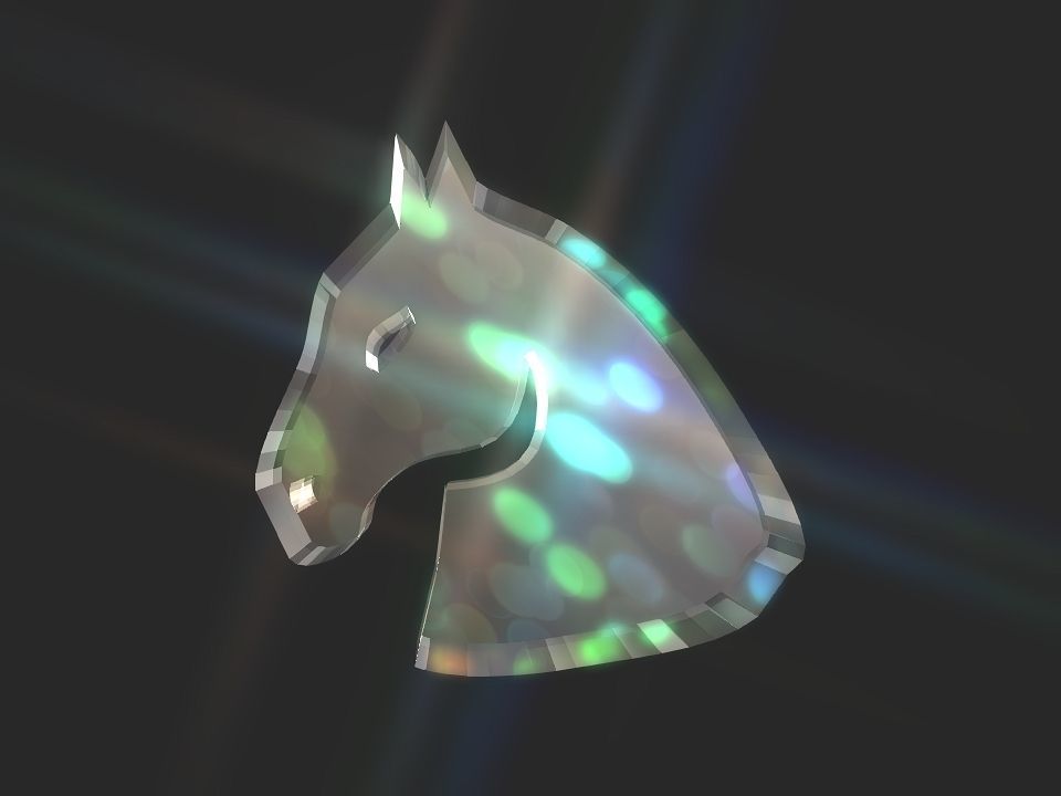 3D 2D horse head decoration Low-poly 3D model_12