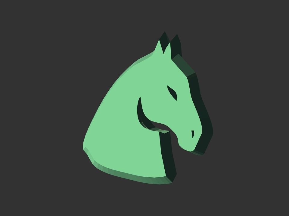 3D 2D horse head decoration Low-poly 3D model_39
