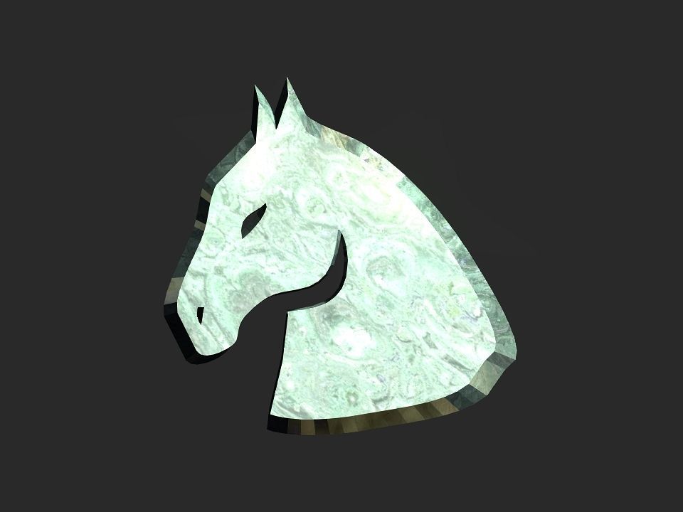 3D 2D horse head decoration Low-poly 3D model_15