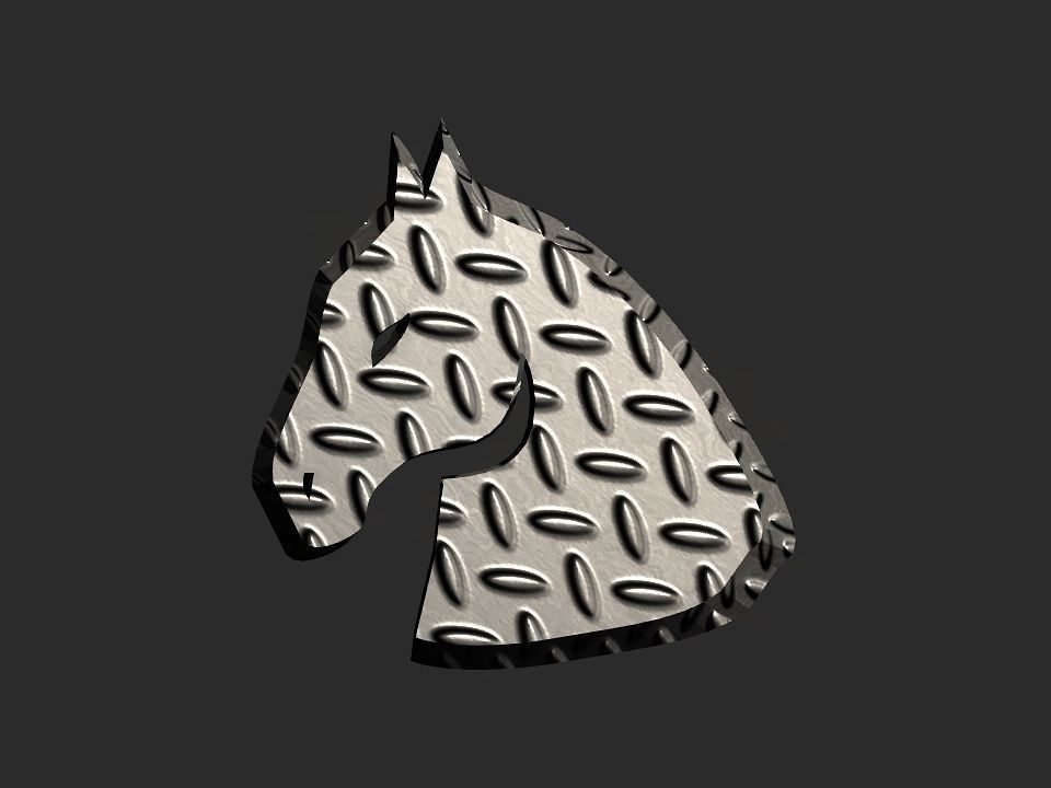 3D 2D horse head decoration Low-poly 3D model_16