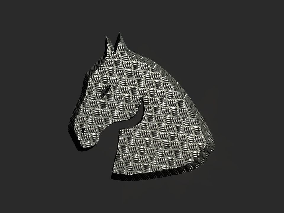 3D 2D horse head decoration Low-poly 3D model_14