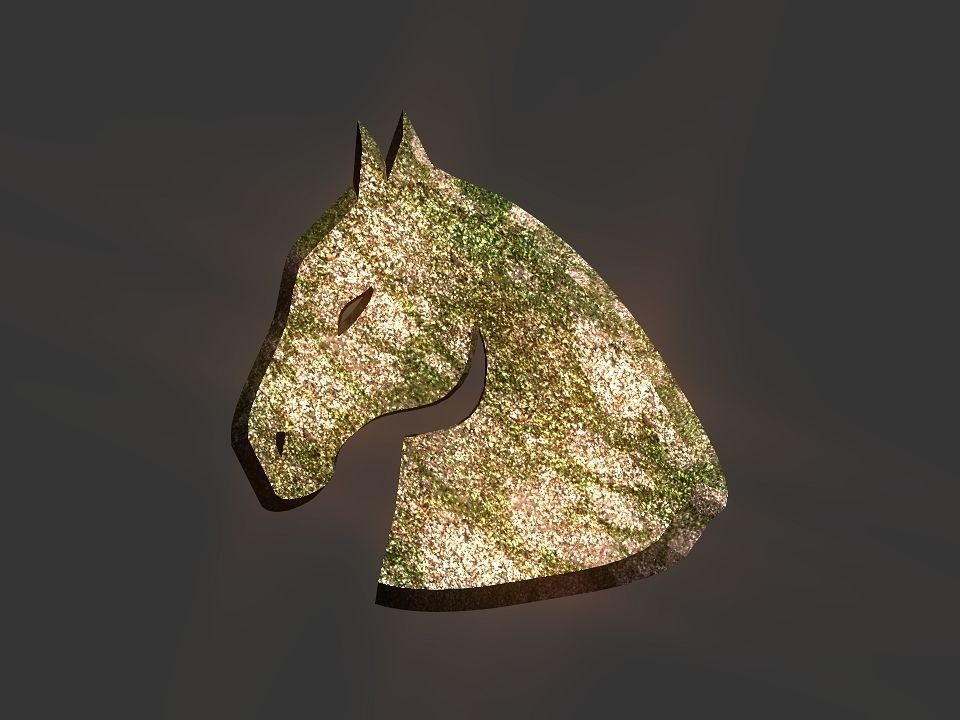 3D 2D horse head decoration Low-poly 3D model_11