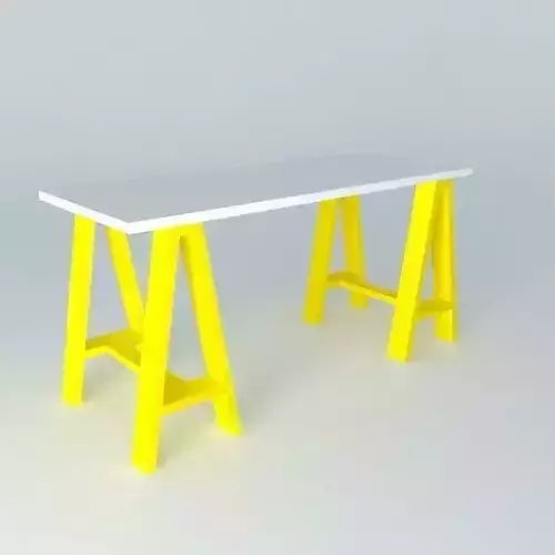 yellow and gray worktable  3D model