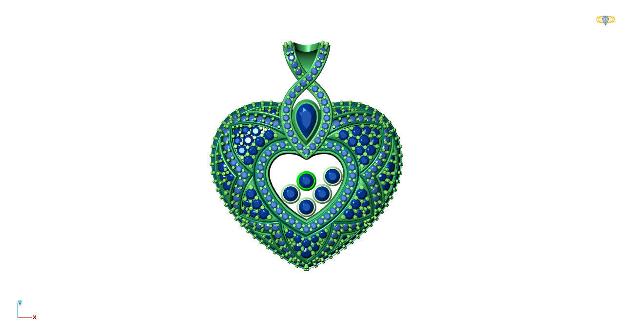 Heart Shape Happy Diamond Locket  3D print model_2
