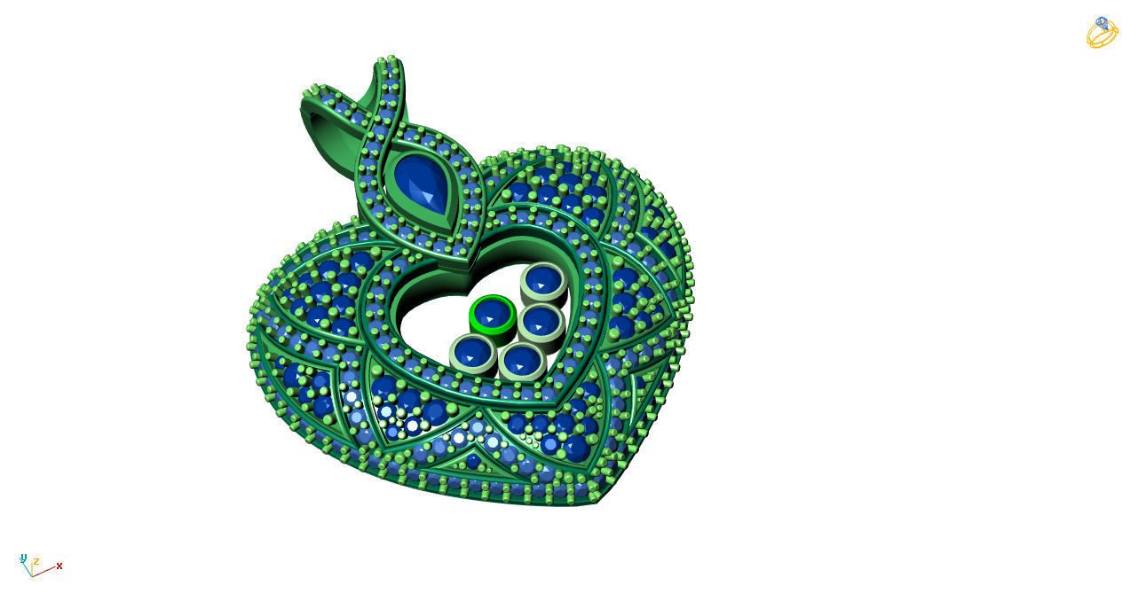 Heart Shape Happy Diamond Locket  3D print model_1