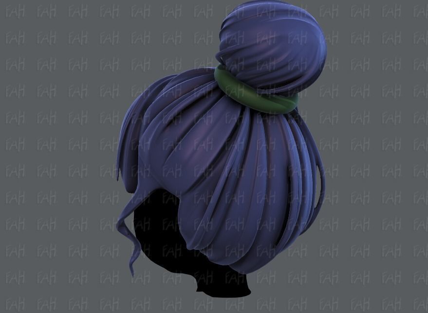 3D Hair style for girl V65 Low-poly 3D model_6