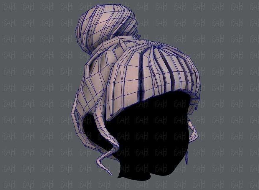 3D Hair style for girl V65 Low-poly 3D model_26