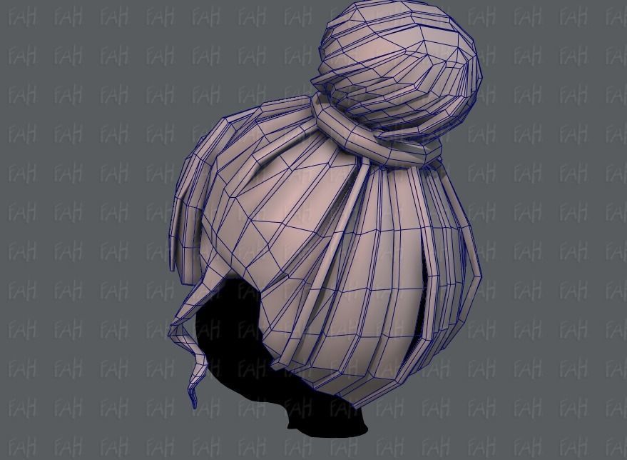 3D Hair style for girl V65 Low-poly 3D model_30