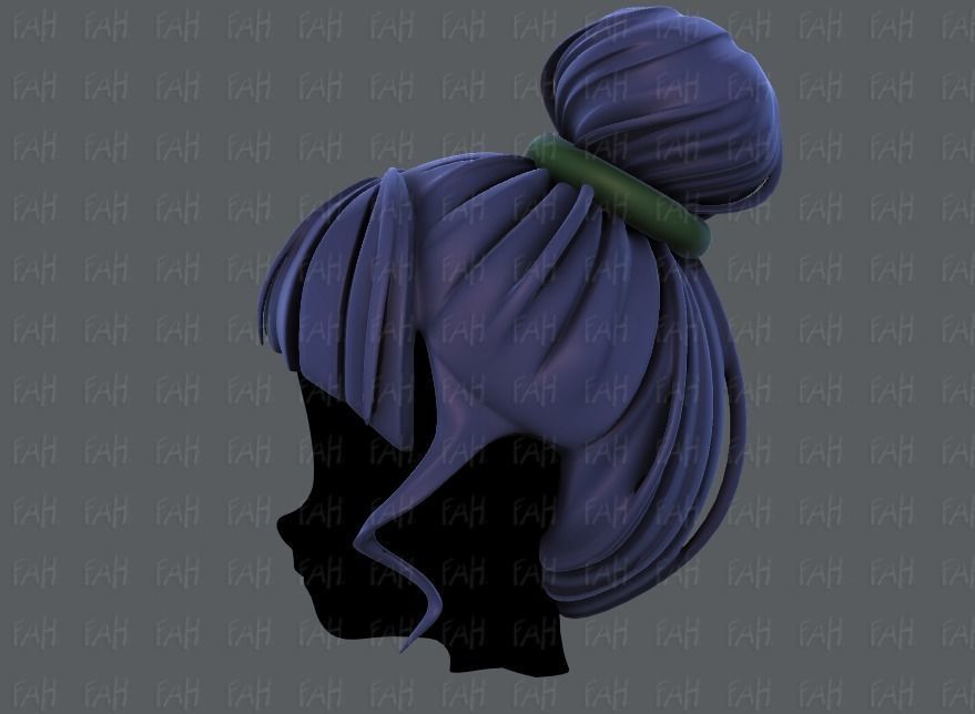 3D Hair style for girl V65 Low-poly 3D model_7