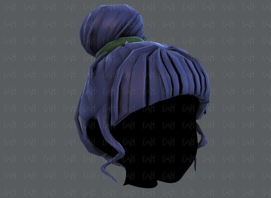 3D Hair style for girl V65 Low-poly 3D model_18