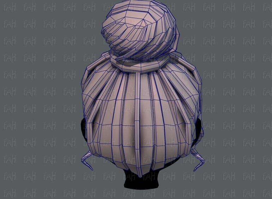 3D Hair style for girl V65 Low-poly 3D model_29