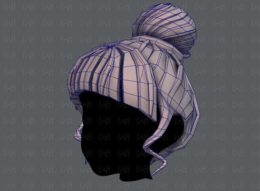 3D Hair style for girl V65 Low-poly 3D model_32