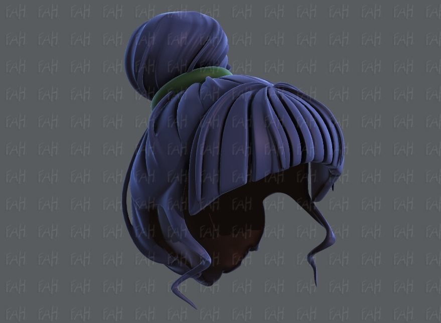 3D Hair style for girl V65 Low-poly 3D model_41
