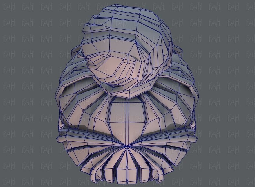 3D Hair style for girl V65 Low-poly 3D model_36