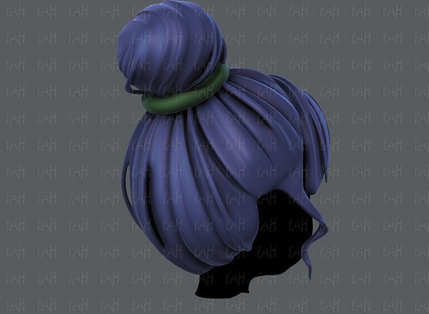 3D Hair style for girl V65 Low-poly 3D model_4