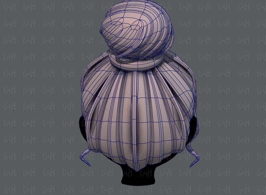 3D Hair style for girl V65 Low-poly 3D model_13