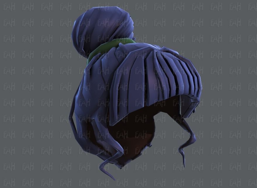 3D Hair style for girl V65 Low-poly 3D model_43