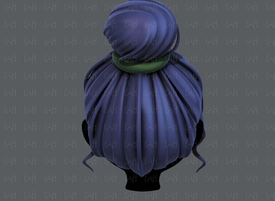 3D Hair style for girl V65 Low-poly 3D model_5