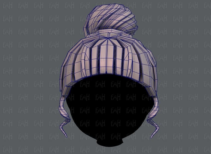 3D Hair style for girl V65 Low-poly 3D model_25