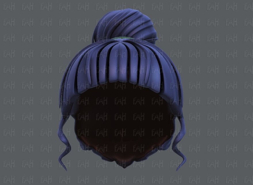 3D Hair style for girl V65 Low-poly 3D model_37