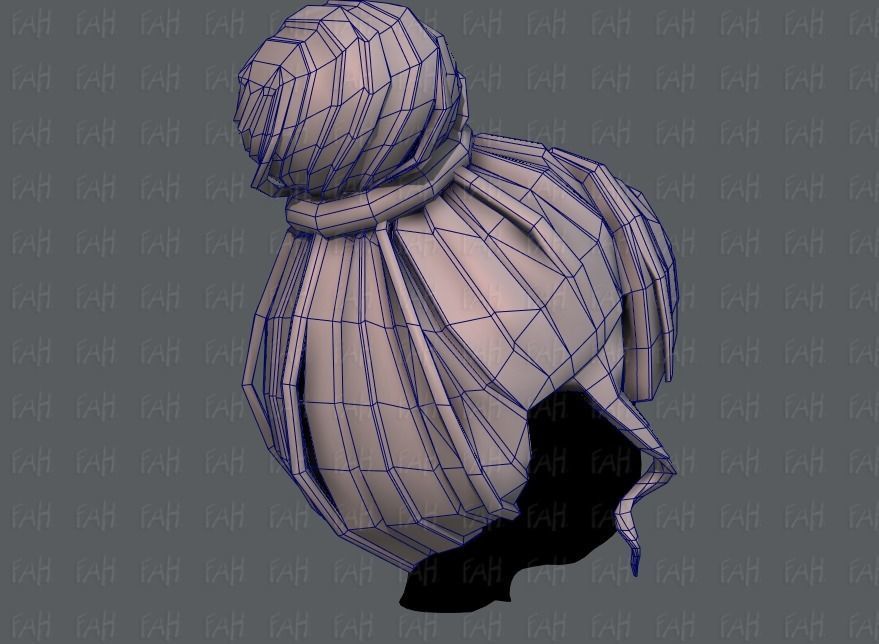 3D Hair style for girl V65 Low-poly 3D model_28