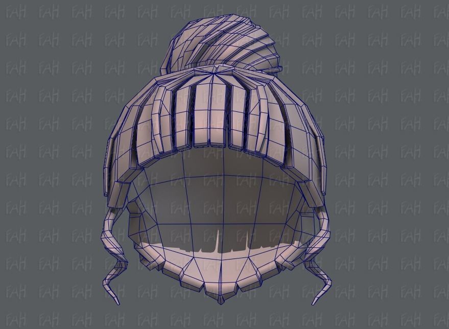 3D Hair style for girl V65 Low-poly 3D model_40