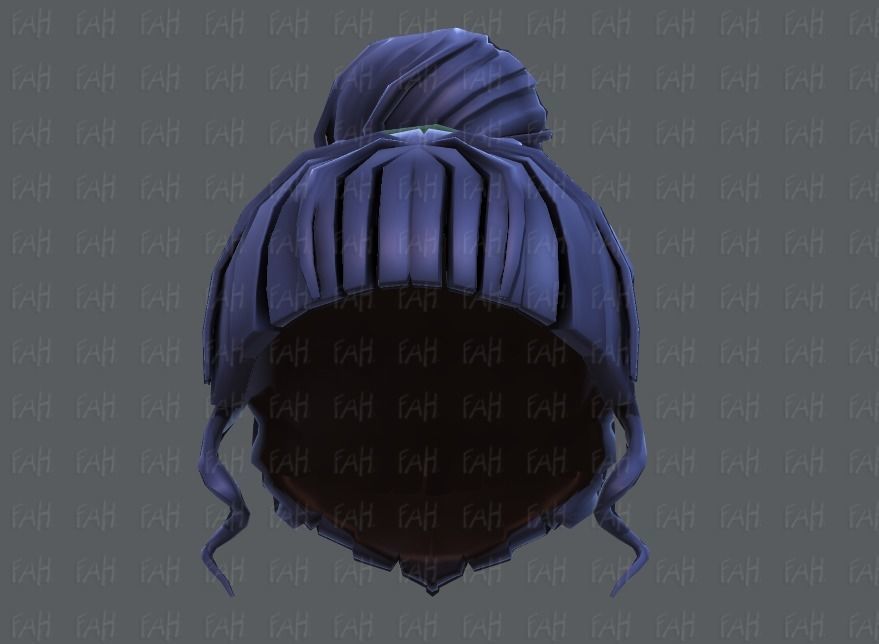 3D Hair style for girl V65 Low-poly 3D model_39