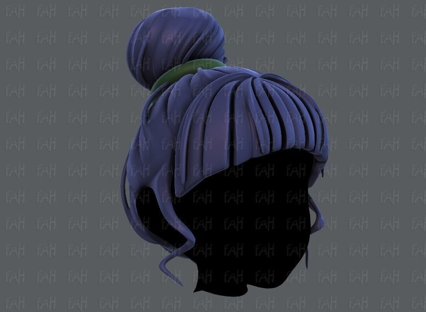 3D Hair style for girl V65 Low-poly 3D model_2