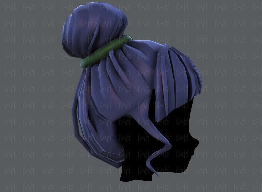 3D Hair style for girl V65 Low-poly 3D model_19