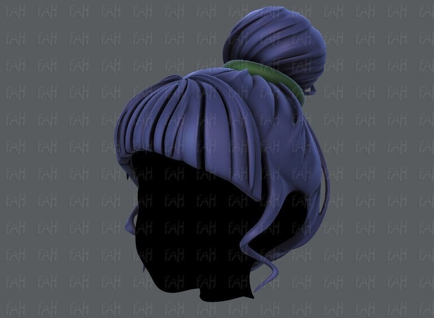 3D Hair style for girl V65 Low-poly 3D model_8